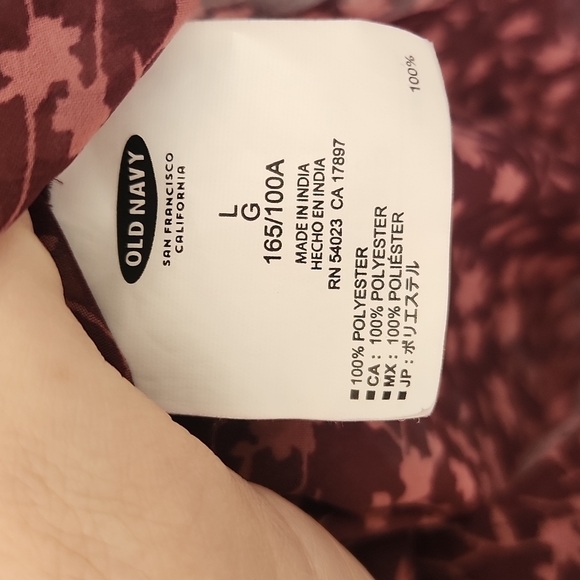 Old Navy maroon floral sheer blouse - Picture 4 of 4